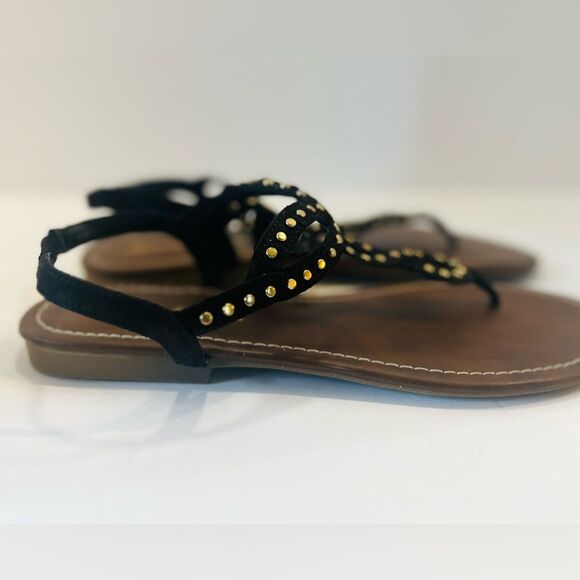 American Eagle Women’s Size 8.5 Black/Brown Sandals with Studded Design - Picture 5 of 8